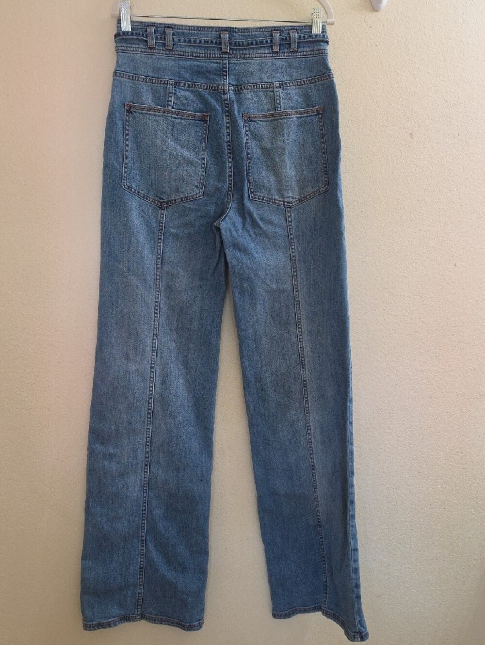 Ulla Johnson Light Blue High-Rise Wide Leg Button-Front Jeans - Picture 3 of 9